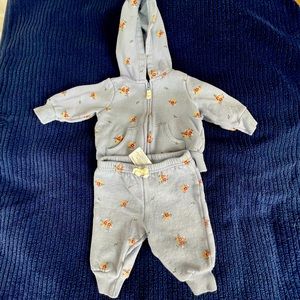 Worn once - Super trendy zip up cute floral baby girl jumpsuit